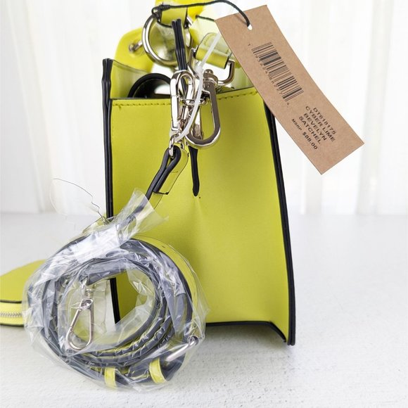 Steve Madden Cyber Lime Green Bevelyn Satchel NWT Bag - Picture 2 of 11